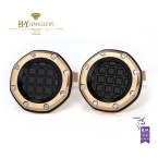 Audemars Piguet Rose Gold Cufflinks with Black Tapisserie pattern  - ref BM0724.OKU.04.N028