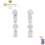 White Gold Mixed Cut Diamond Earrings - 4.92 ct