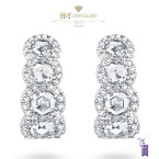 David Morris White Gold Rose Cut Diamond Earrings - 4.50 ct