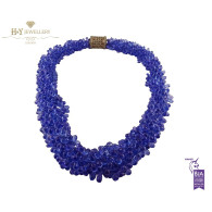 Rose Gold Tanzanite Briolette Necklace with a Diamond Clasp - 942 ct