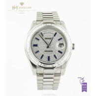 Rolex Day-Date II White Gold with Aftermarket Diamonds and Sapphires - ref 218239