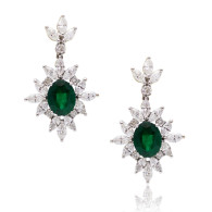 Venus Emerald and Diamond Drop Earrings