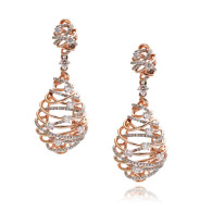 Rose Gold and Diamond Cloud Earrings 