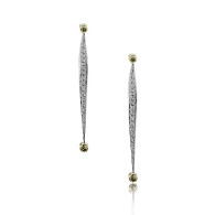 White Gold Diamond & Quartz Long Earrings - 1.43ct