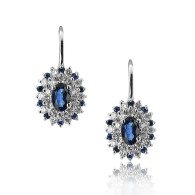 White Gold Sapphire And Diamond Earrings