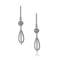 White Gold Drop Diamond Earrings