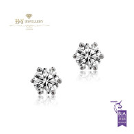 White Gold Brilliant Solitaire Earrings, H , VS1-VVS2