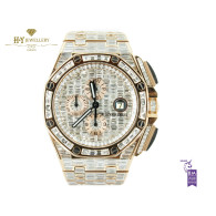 Audemars Piguet Royal Oak Offshore Chronograph Rose Gold DESIGN set with after market diamonds - ref 26400RO