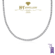 White Gold Brilliant Cut Diamond Tennis Necklace - 18.08 ct