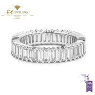 White Gold Emerald Cut Diamond Full Eternity Ring -  2.36ct