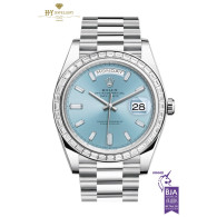 Rolex Day Date 40 Platinum with Factory Diamonds - 228396TBR