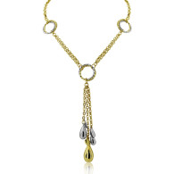 White and Yellow Gold Drop Necklace