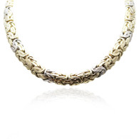 White And Yellow Gold Braided Chain