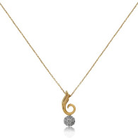 Rose Gold Spiral Necklace With Brilliant Cut Diamonds