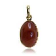 Yellow Gold Pendant With Cabochon Agate