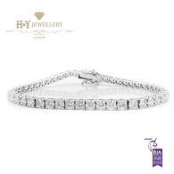 White Gold Brilliant Cut Tennis Bracelet - ref 6.15 ct