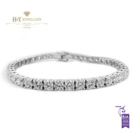 White Gold Brilliant Cut Tennis Bracelet - ref 10.92 ct