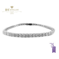 White Gold Brilliant Cut Tennis Bracelet - ref 6.67 ct