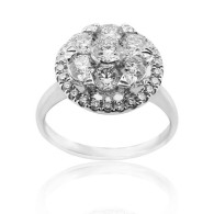 White Gold Halo Engagement Ring With Brilliant Cut Diamonds