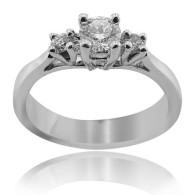 White Gold Classic Trilogy Diamond Engagement Ring 